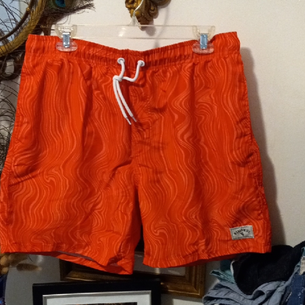 SHEIN Vibrant Wave Pattern Swim Trunks